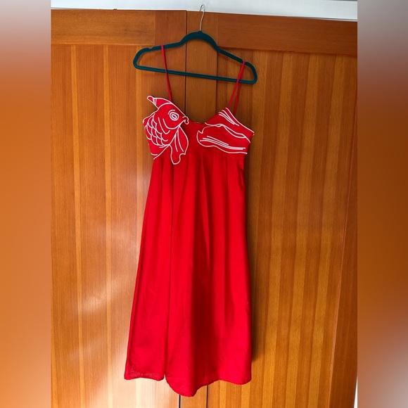 Farm Rio (knock off) Red Koi Dress (M) - Picture 6 of 12